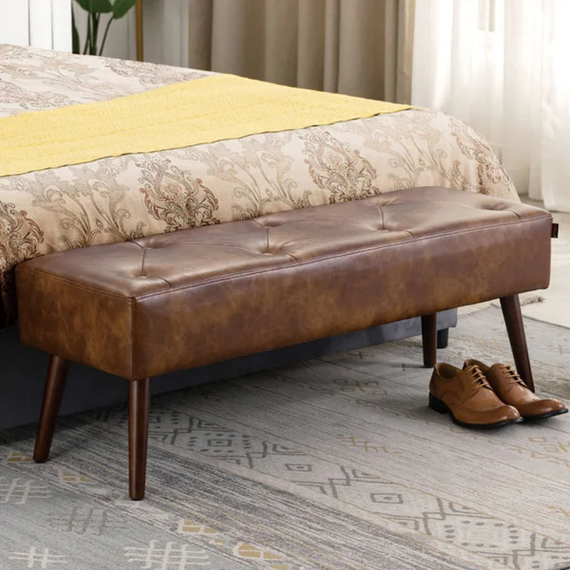 Sveina Faux Leather Bench