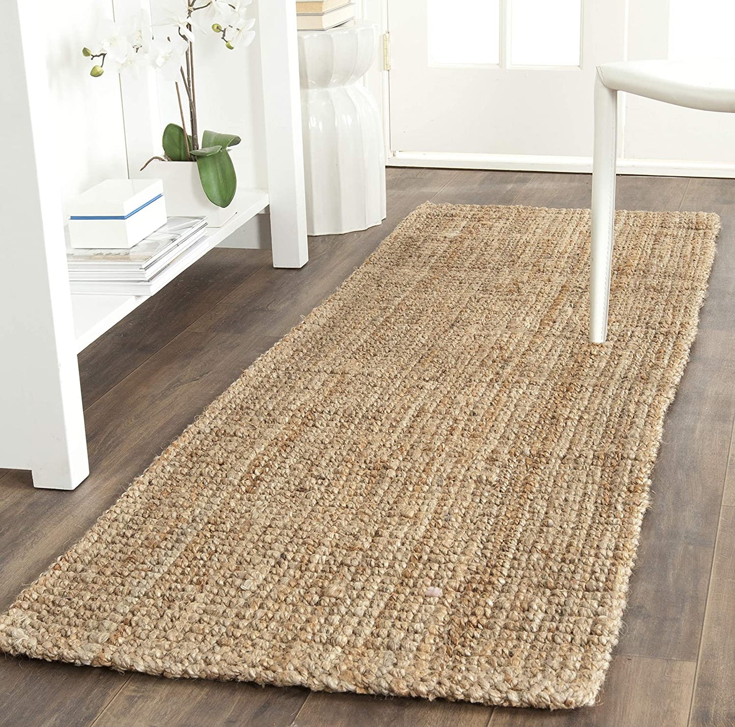 Natural Fiber Collection 2'3" X 21' Natural NF747A Handmade Farmhouse Premium Jute Runner Rug
