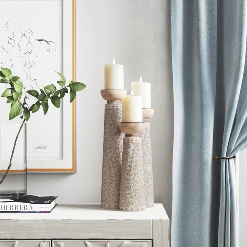 3 Piece Tabletop Candlestick Set