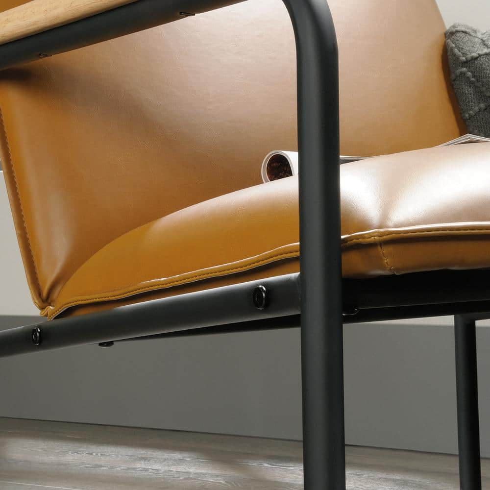 Boulevard Cafe Camel Leather-Like Metal Chair