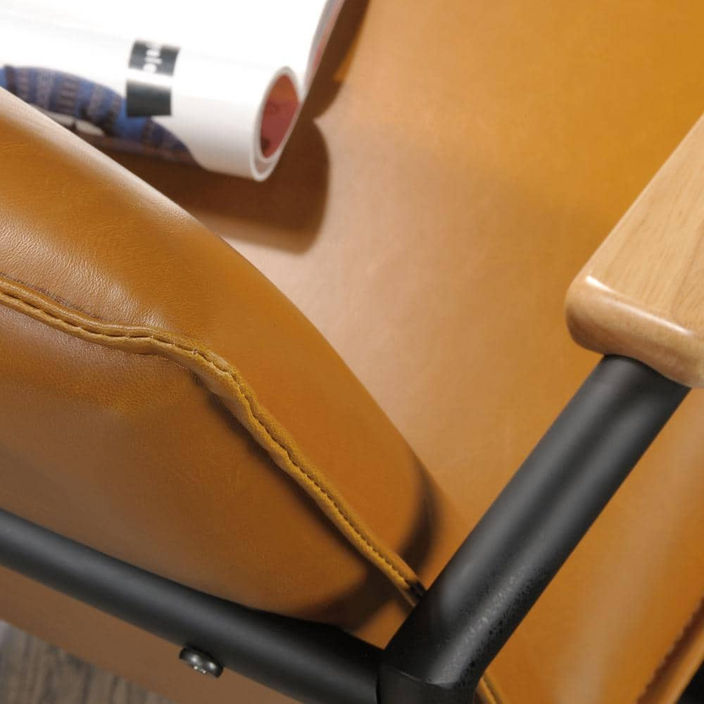 Boulevard Cafe Camel Leather-Like Metal Chair
