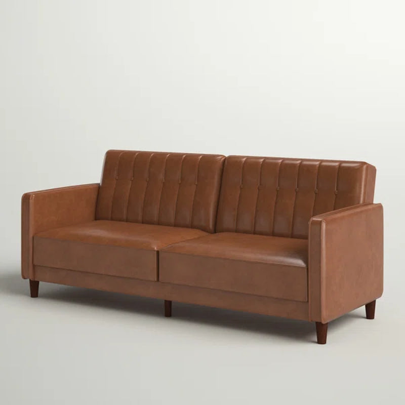 Vegan Leather Sleeper Sofa