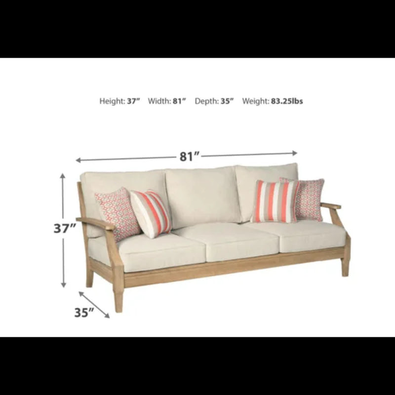 Rella 81'' Wide Outdoor Patio Sofa with Cushions