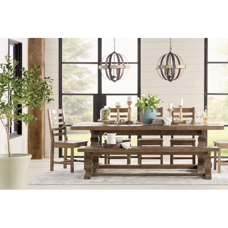 Kinston 94.5'' Pine Solid Wood Trestle Dining Table