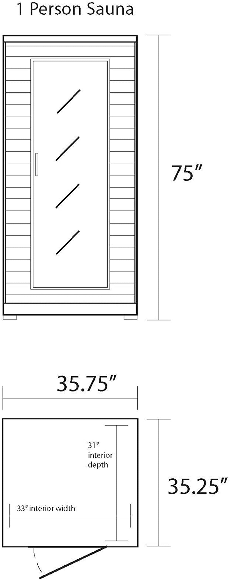 Radiant Saunas BSA2400 1-2 Person Hemlock Ceramic Infrared Sauna