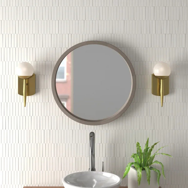 Loftis round Solid Wood Wall Mirror