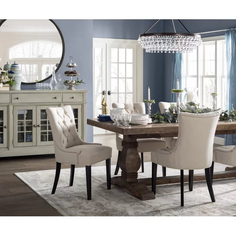 Kinston 94.5'' Pine Solid Wood Trestle Dining Table