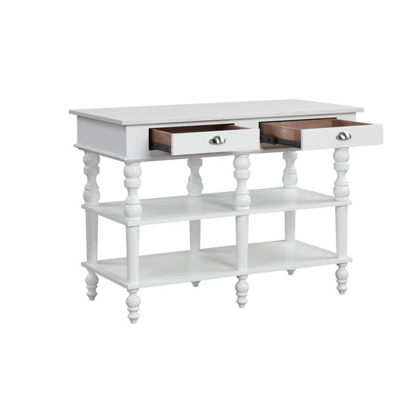 48'' Wide Rolling Kitchen Island with Marble Top
