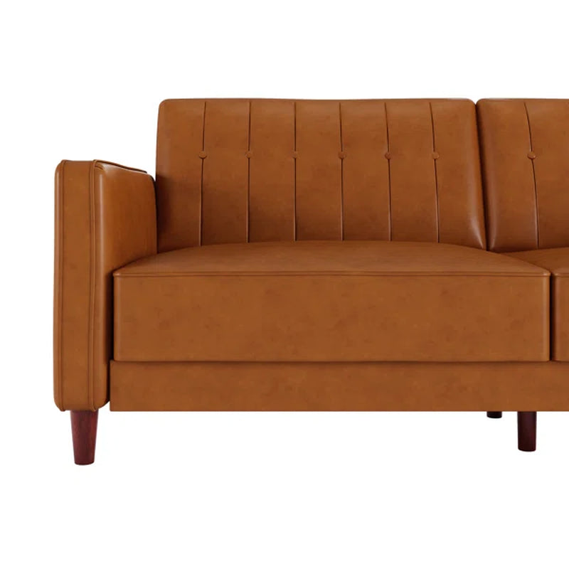 Vegan Leather Sleeper Sofa
