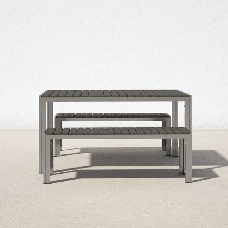 Joel Rectangular 6 - Person 59'' Long Aluminum Dining Set