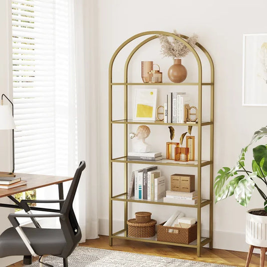 Kendra 72.2'' H X 32.7'' W Steel Etagere Bookcase