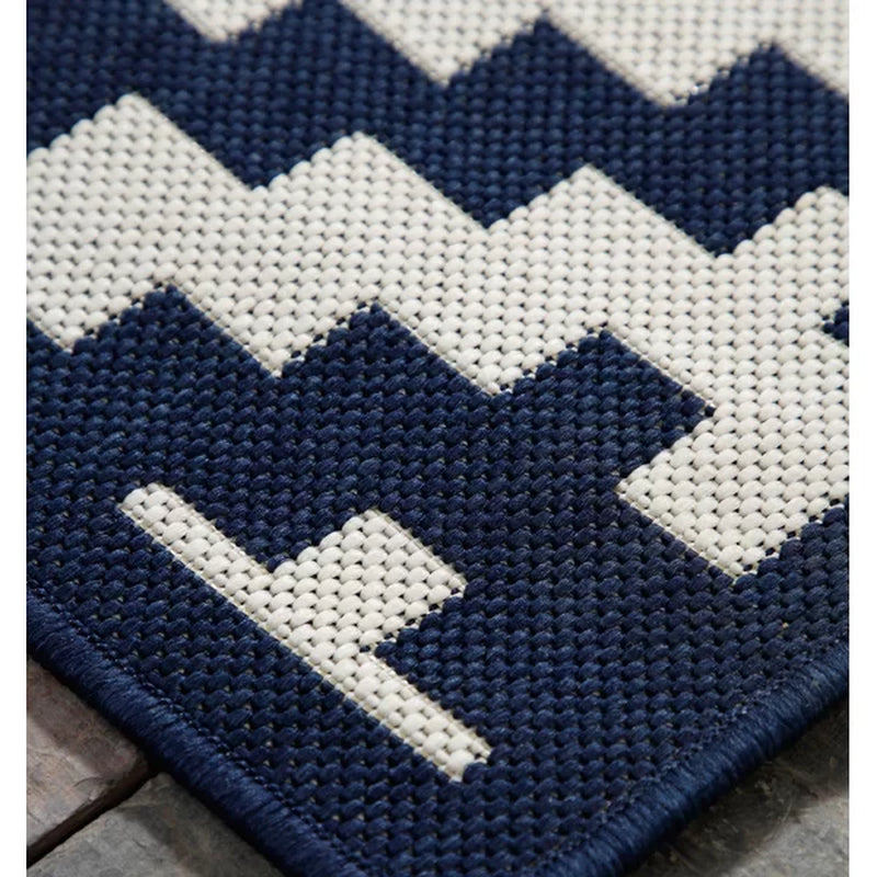 Deckland Power Loom Blue/White Indoor/Outdoor Rug
