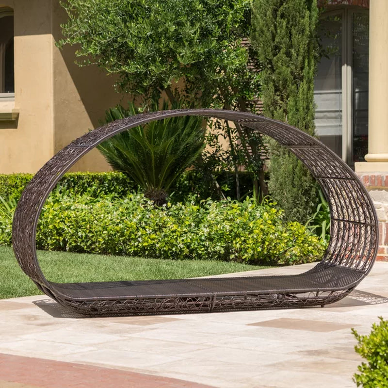 Lavina 91.25'' Wide Outdoor Wicker Patio Daybed with Cushions