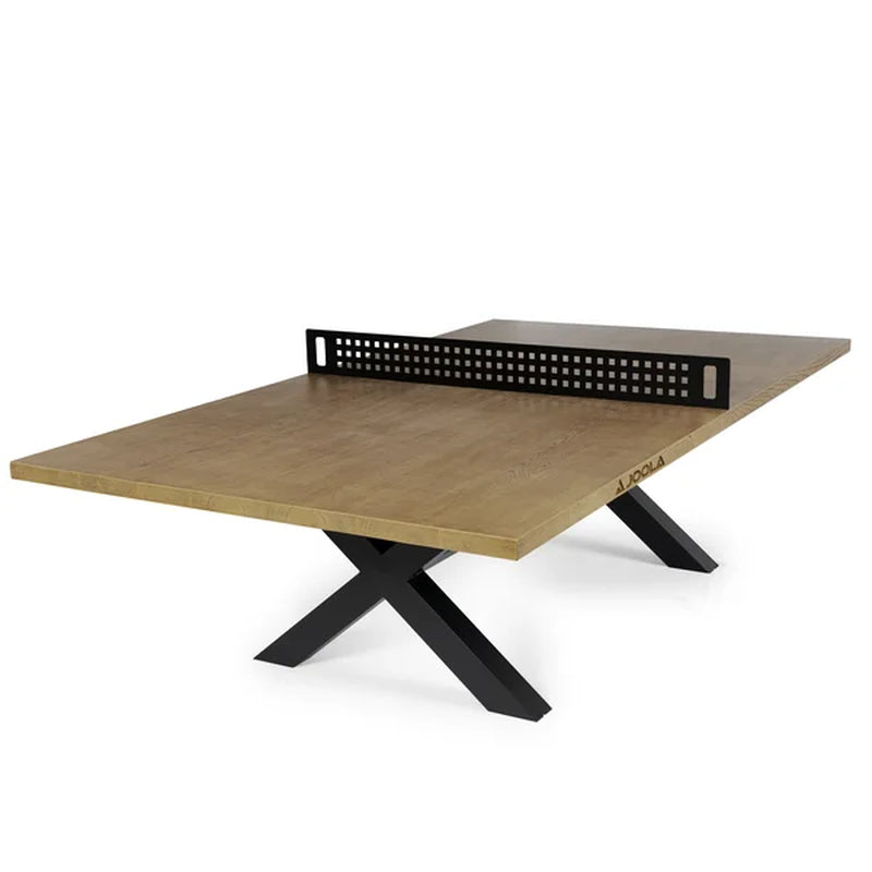 Joola Berkshire Outdoor Table Tennis Table - Oak Wood Ping Pong Table with Steel Net Set & Frame - Multi Use Ping Pong Conference Table or Dining Table
