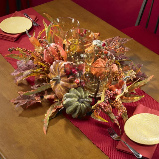 Harvest Triple Flower Mixed Candelabrum in Vase