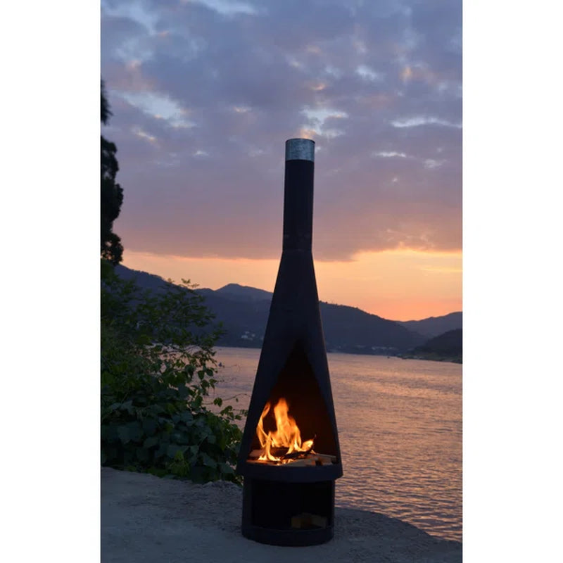 Zaymar 57.87" H Iron Wood Burning Outdoor Chiminea