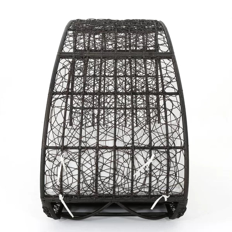Lavina 91.25'' Wide Outdoor Wicker Patio Daybed with Cushions