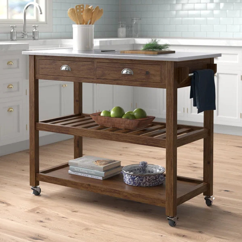 Courtright Rolling Kitchen Cart with Stainless Steel Top