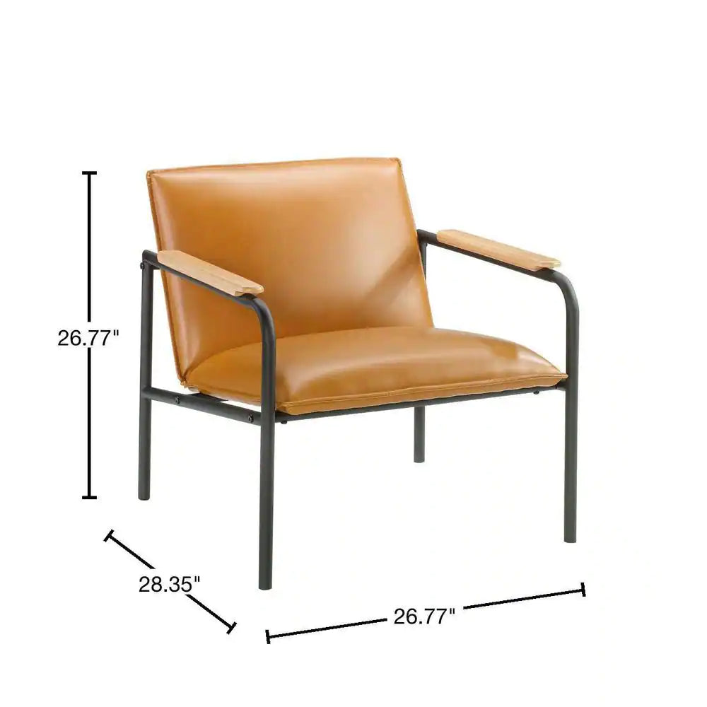 Boulevard Cafe Camel Leather-Like Metal Chair