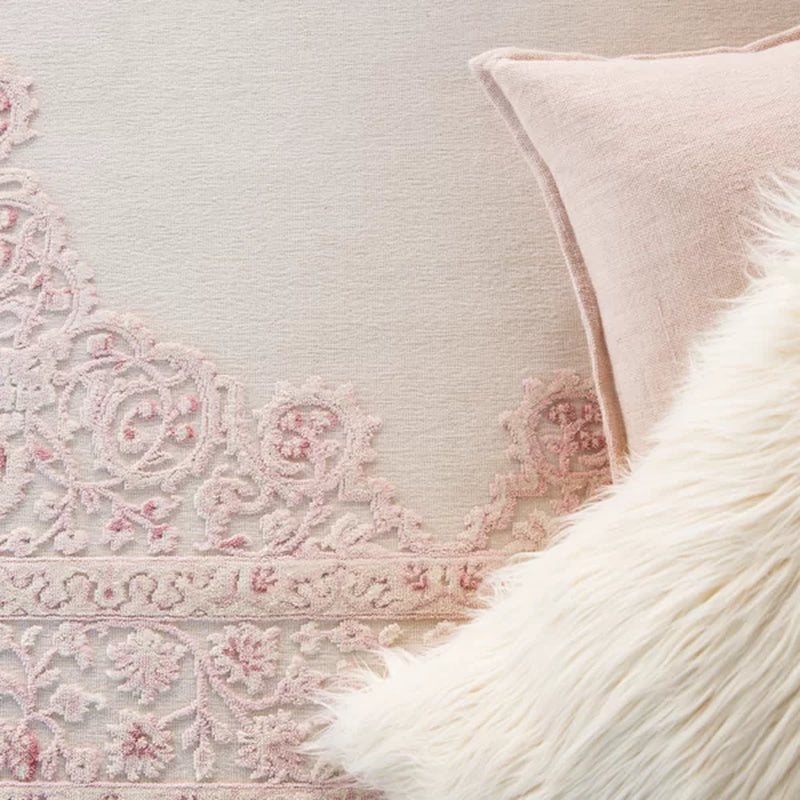 Devin Power Loom Pink Rug