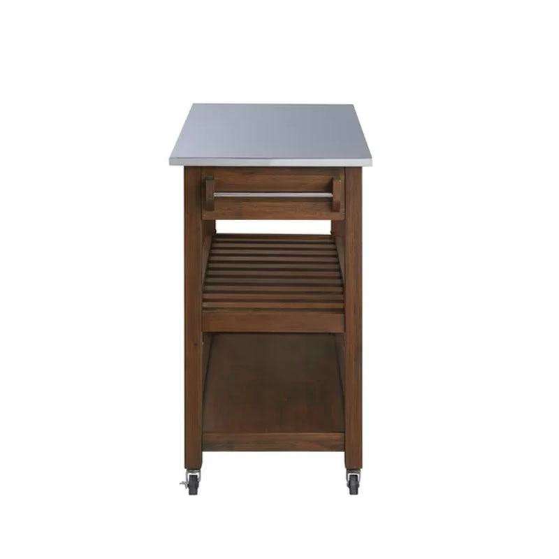 Courtright Rolling Kitchen Cart with Stainless Steel Top