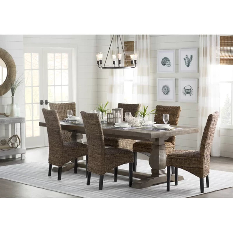 Kinston 94.5'' Pine Solid Wood Trestle Dining Table