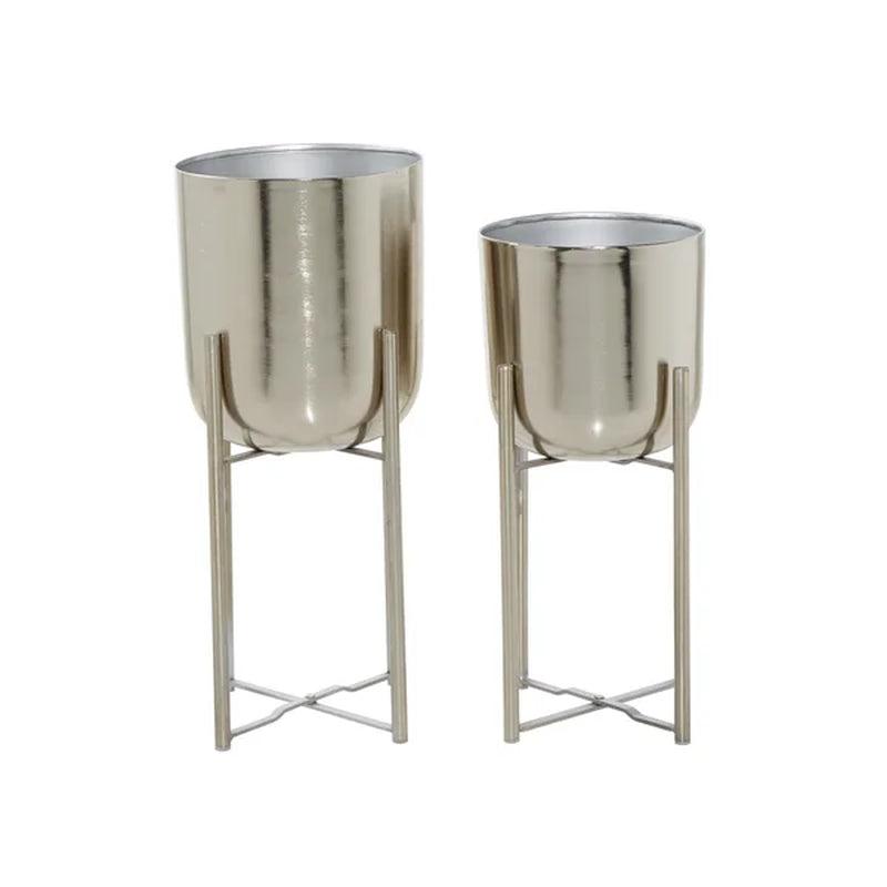2-Piece Iron Pot Planter Set