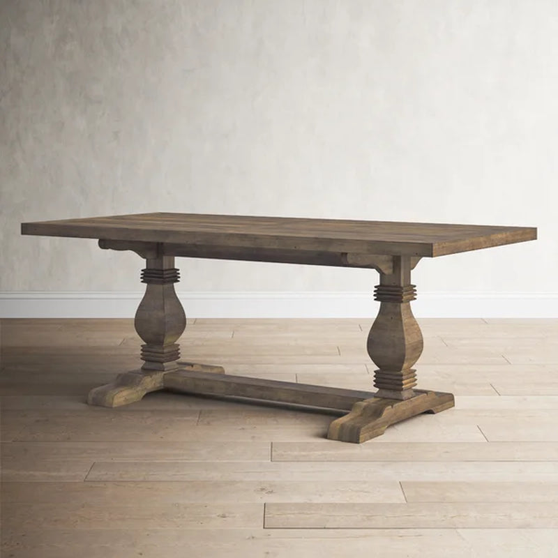 Kinston 78'' Pine Solid Wood Trestle Dining Table