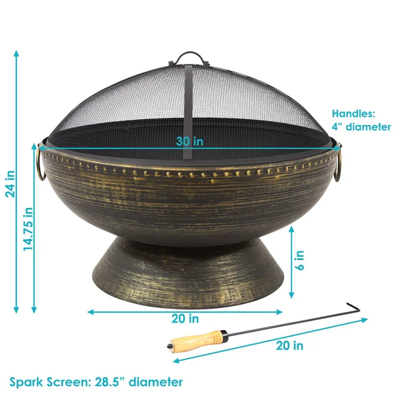 Tuscola 24'' H X 30'' W Steel Outdoor Fire Pit