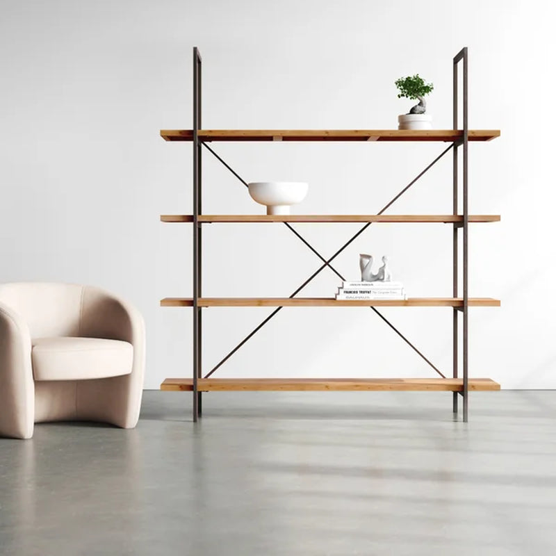 Gwyneth 79'' H X 72'' W Iron Etagere Bookcase