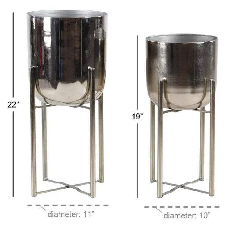 2-Piece Iron Pot Planter Set