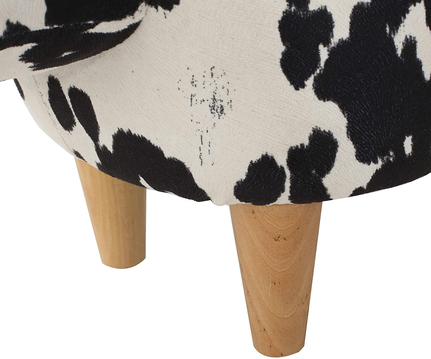 Home Bessie Patterned Velvet Cow Ottoman