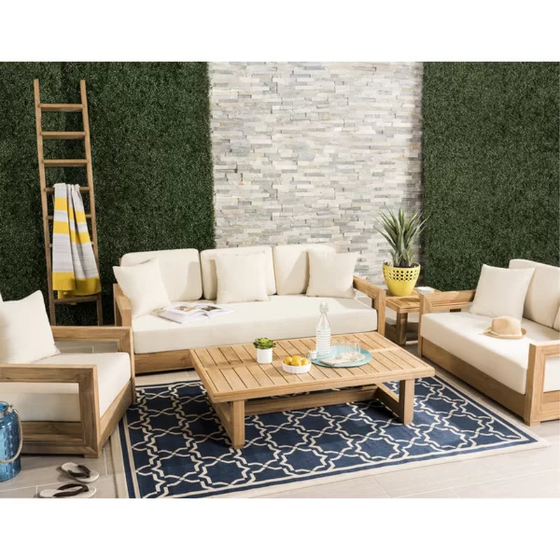 Melrose 52.75'' Wide Outdoor Teak Loveseat with Cushions