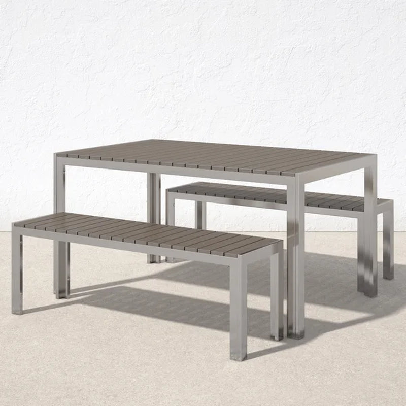 Joel Rectangular 6 - Person 59'' Long Aluminum Dining Set