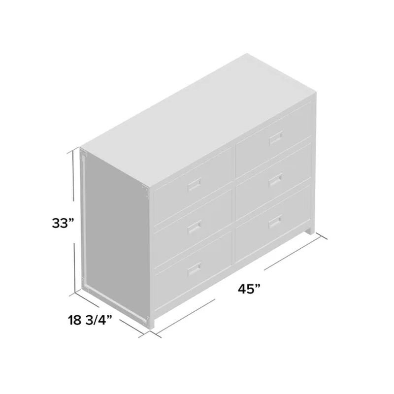 Hubble 45'' Wide 6 - Drawer Double Dresser