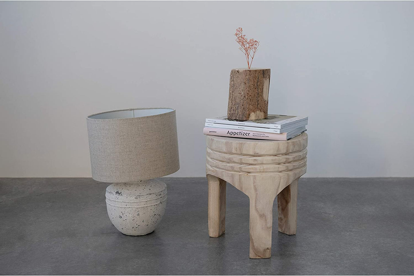 Creative Co-Op Paulownia Wood Stool, Natural