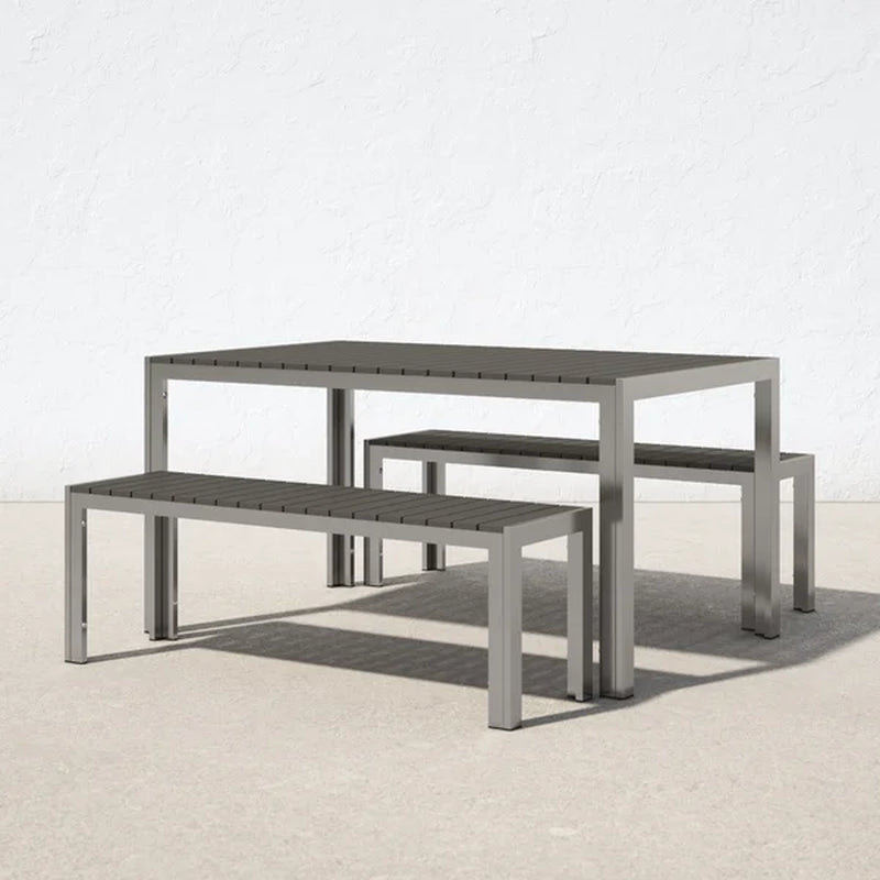 Joel Rectangular 6 - Person 59'' Long Aluminum Dining Set