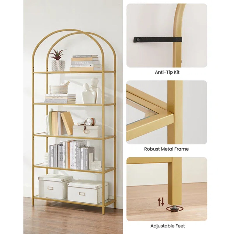 Kendra 72.2'' H X 32.7'' W Steel Etagere Bookcase