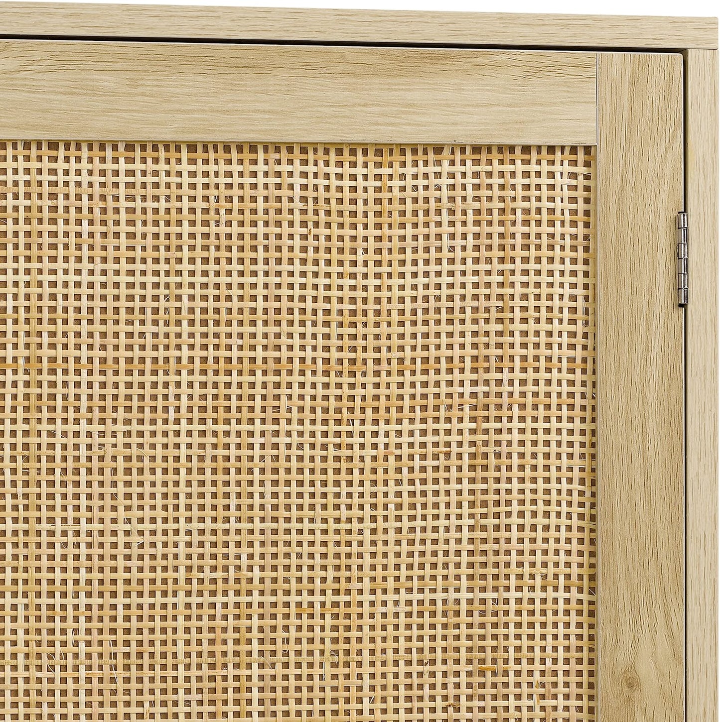 Sideboard Buffet Cabinet with Rattan Decorated Doors