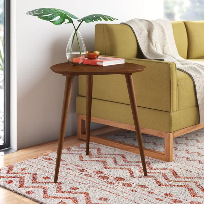 Kamile 22.05'' Tall Solid Wood 3 Legs End Table