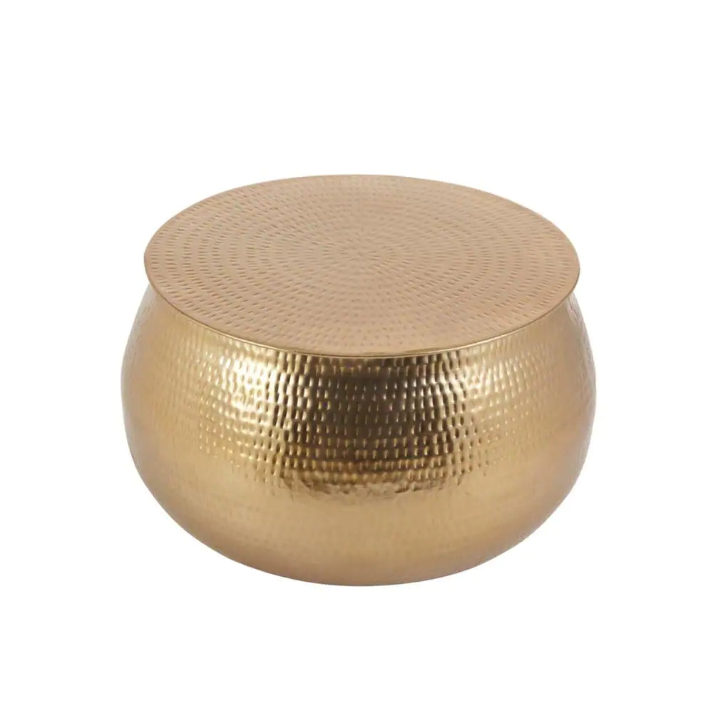 Calluna 31 In. Gold Medium round Metal Coffee Table with Lift Top
