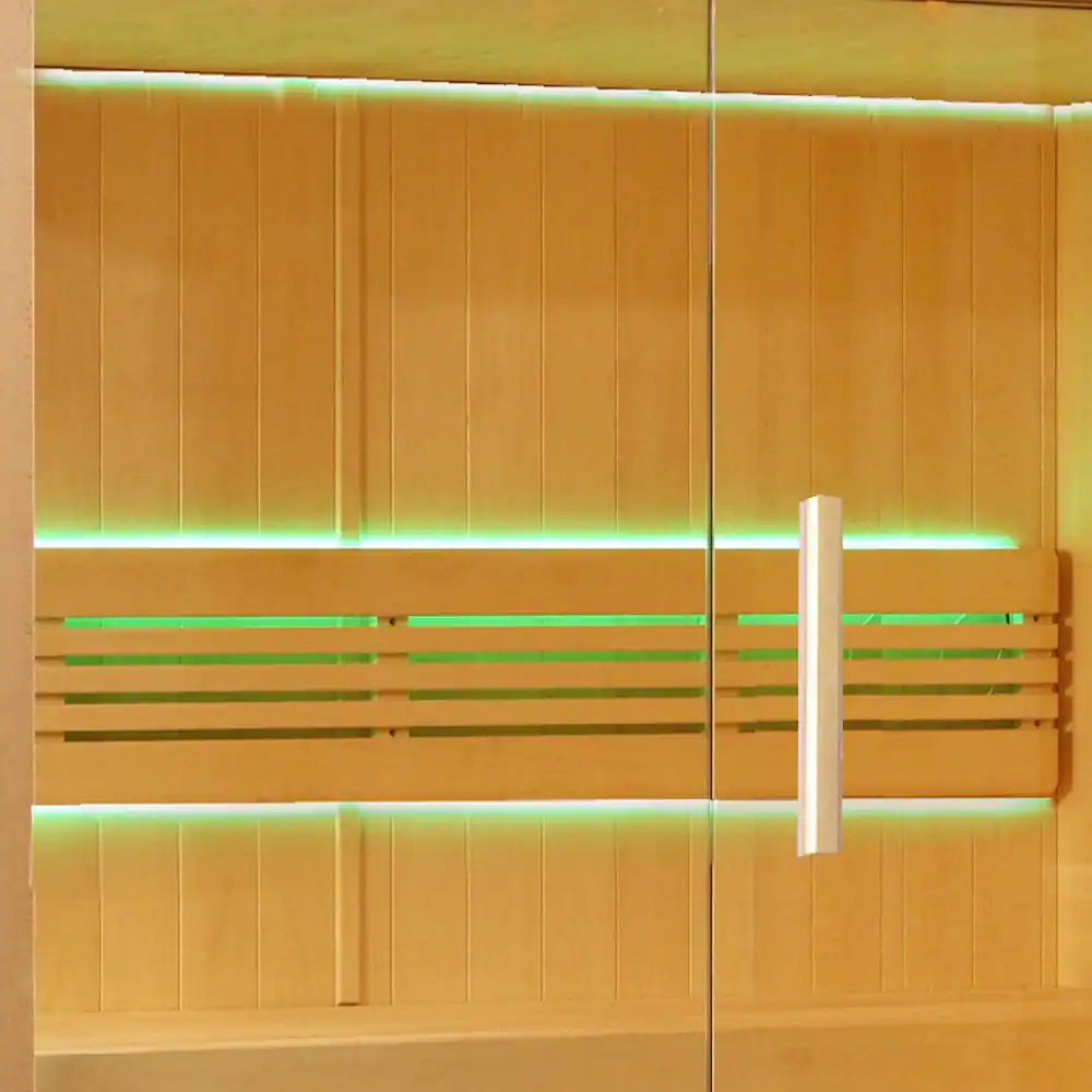 Canadian Hemlock Indoor Wet/Dry 4-Person Electric Sauna with LED Lights and 4.5Kw ETL Certified Heater