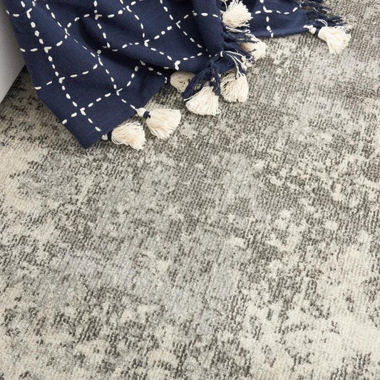 Abbate Power Loom Performance Charcoal Gray/Ivory/Midnight Blue Rug