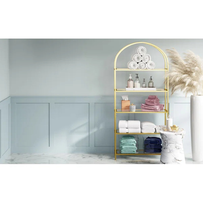 Kendra 72.2'' H X 32.7'' W Steel Etagere Bookcase