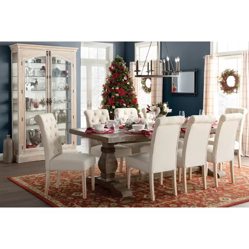 Kinston 94.5'' Pine Solid Wood Trestle Dining Table
