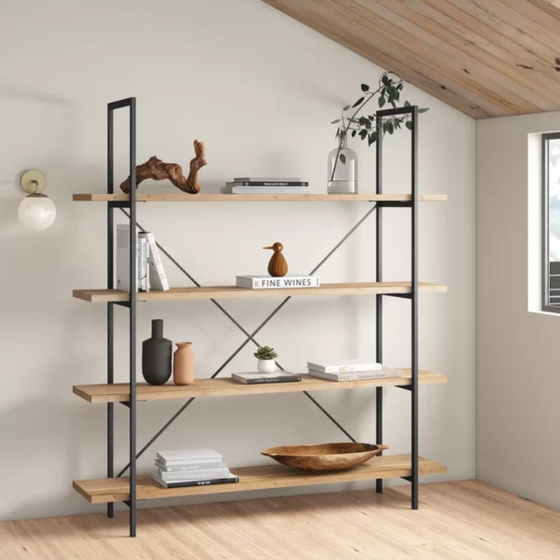 Gwyneth 79'' H X 72'' W Iron Etagere Bookcase