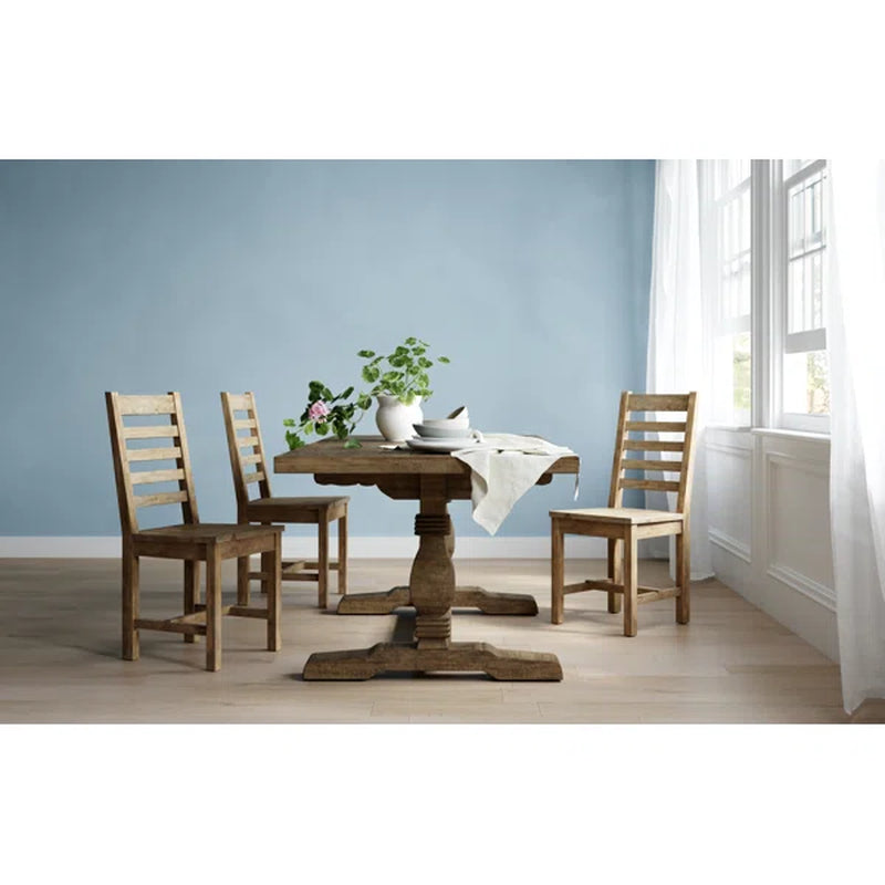 Kinston 78'' Pine Solid Wood Trestle Dining Table