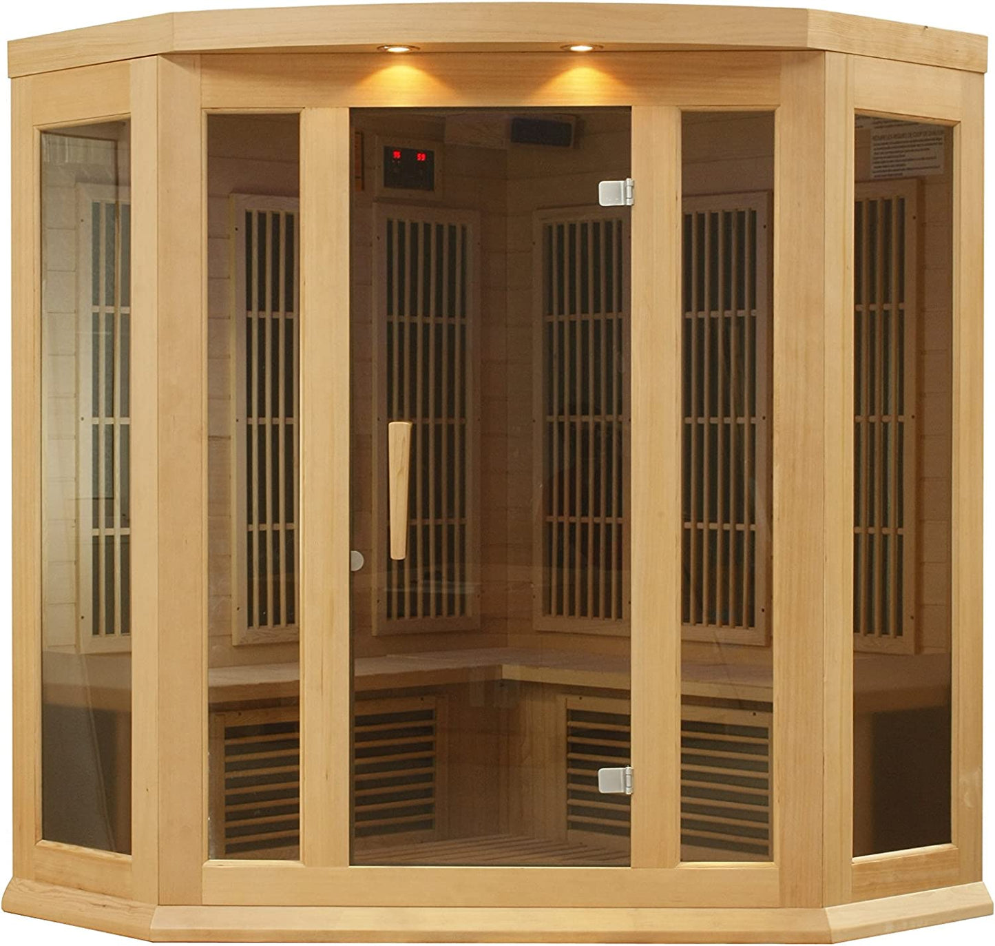 DYNAMIC SAUNAS Maxxus 3 per Low EMF FAR Infrared Carbon Corner Canadian Hemlock Sauna