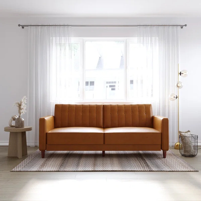 Vegan Leather Sleeper Sofa