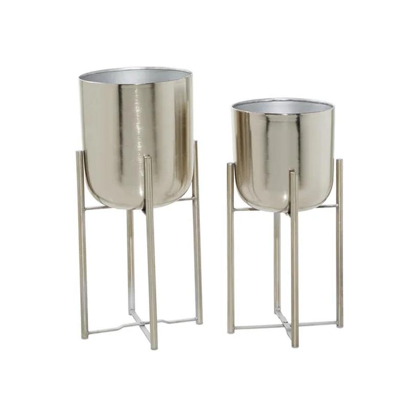 2-Piece Iron Pot Planter Set